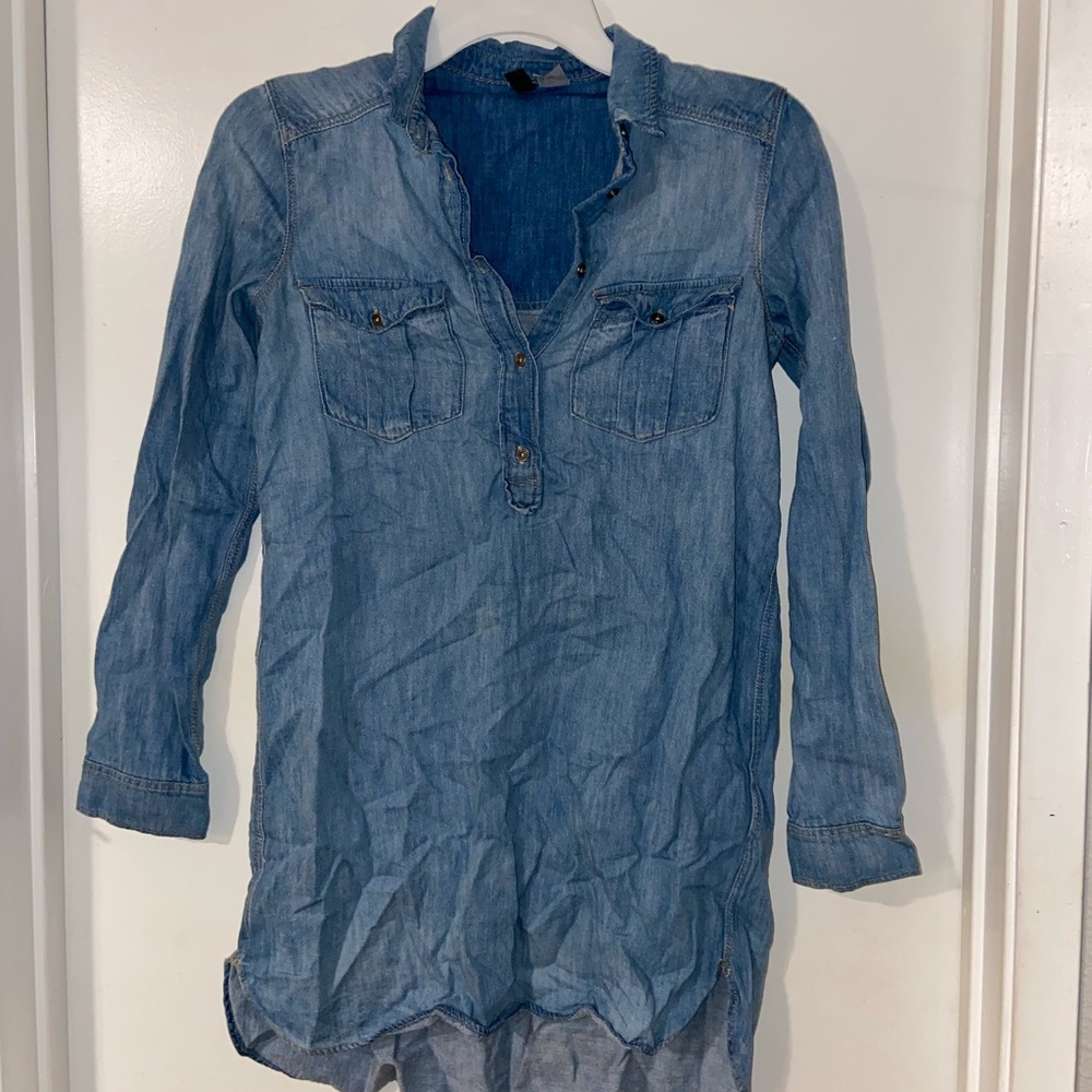 Divided denim style t-shirt dress